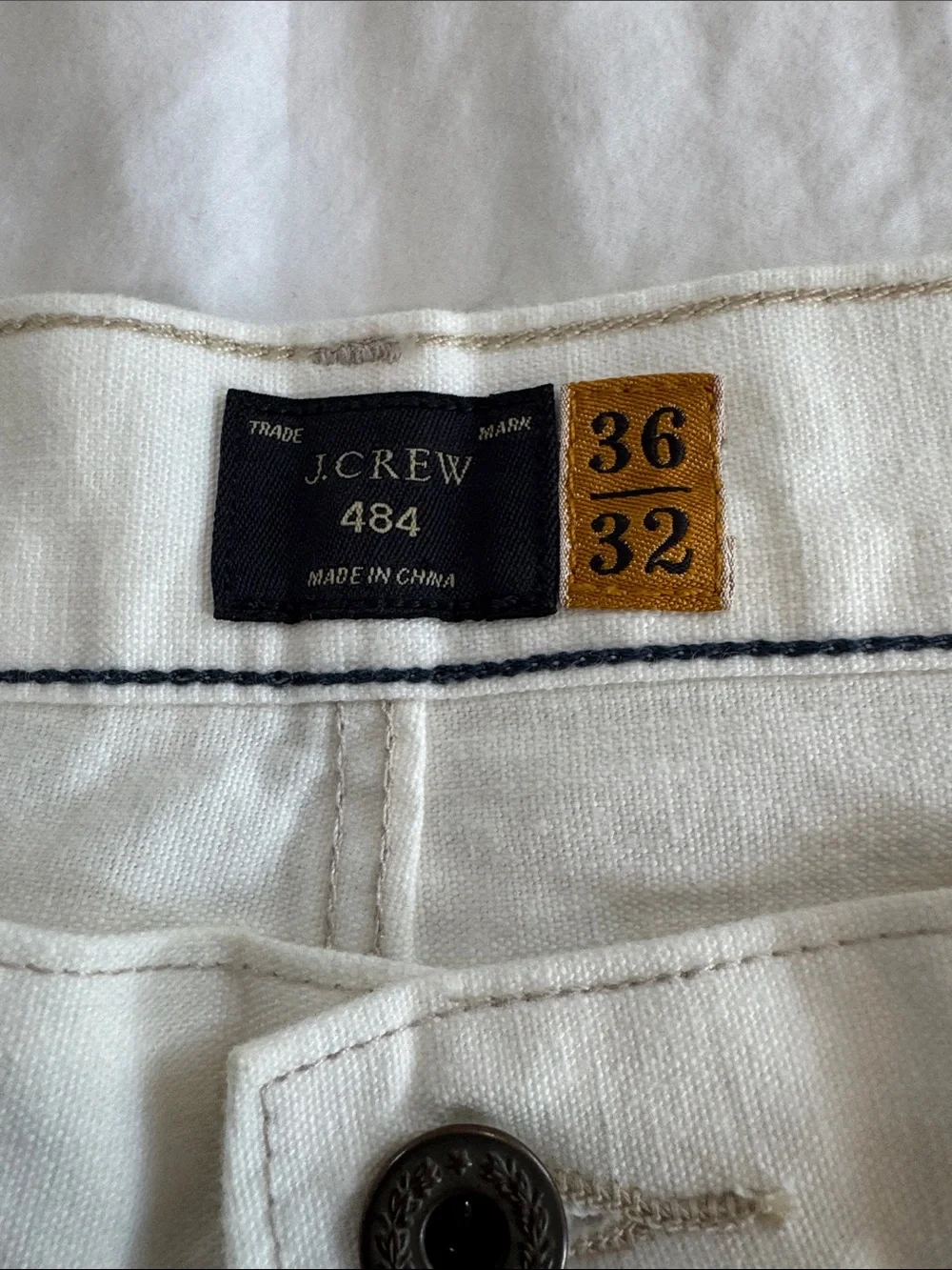 J Crew Men's White Slim Jeans - Classic Clean Look,36 X 32,Model 484